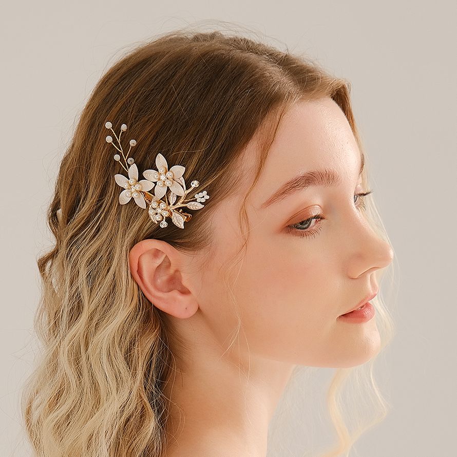 Hanbok Hair Pin - Handmade Pearl Flower Hair Clips for