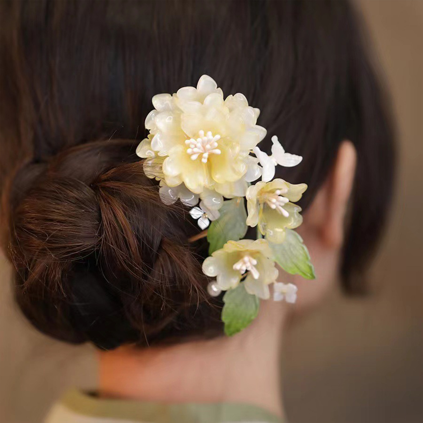 Hanbok Hair Pin - Flower U-shaped Hairpin Chinese Hanfu Hair