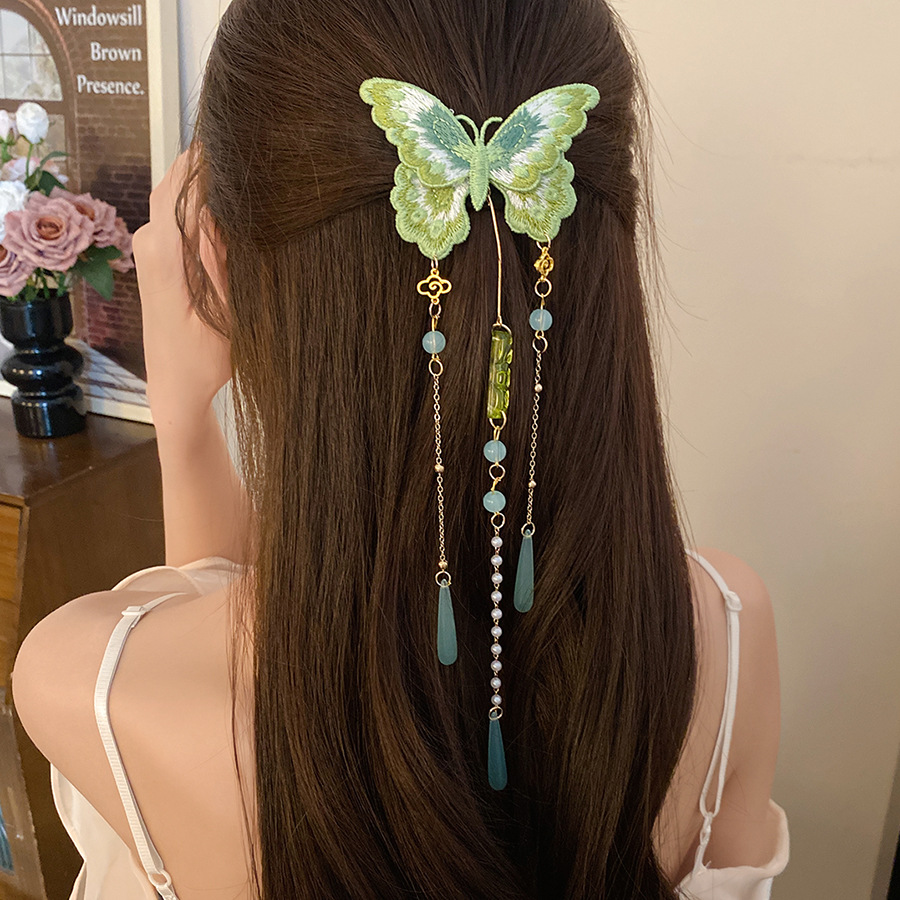 Green Embroidered Butterfly Ha - Hanbok Hair Pin recension och pris
