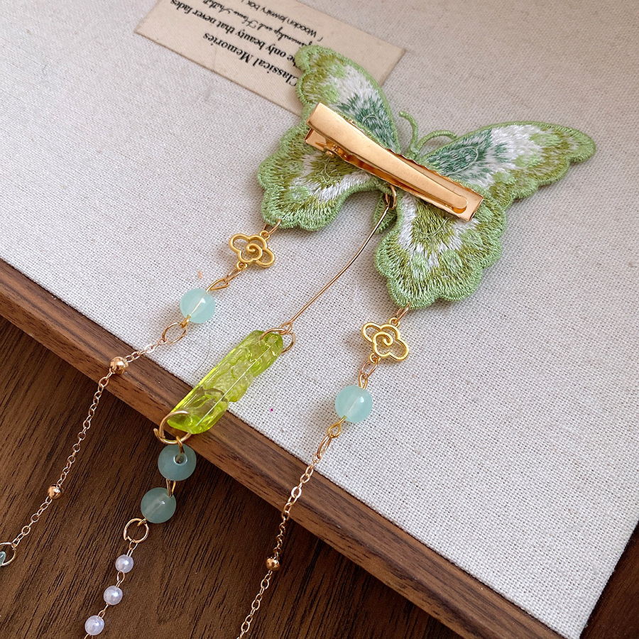 Green Embroidered Butterfly Ha - Hanbok Hair Pin recension och pris