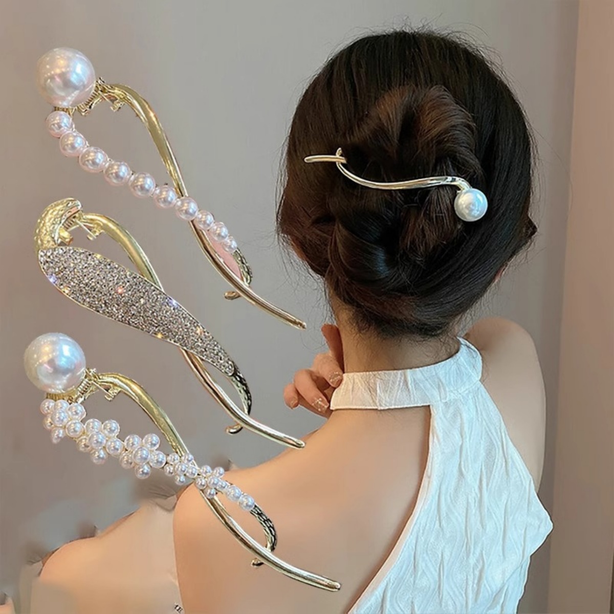 Elegant Glitter Pearl Hair Cli - Korean Lifestyle & Kids Boutique recension och pris