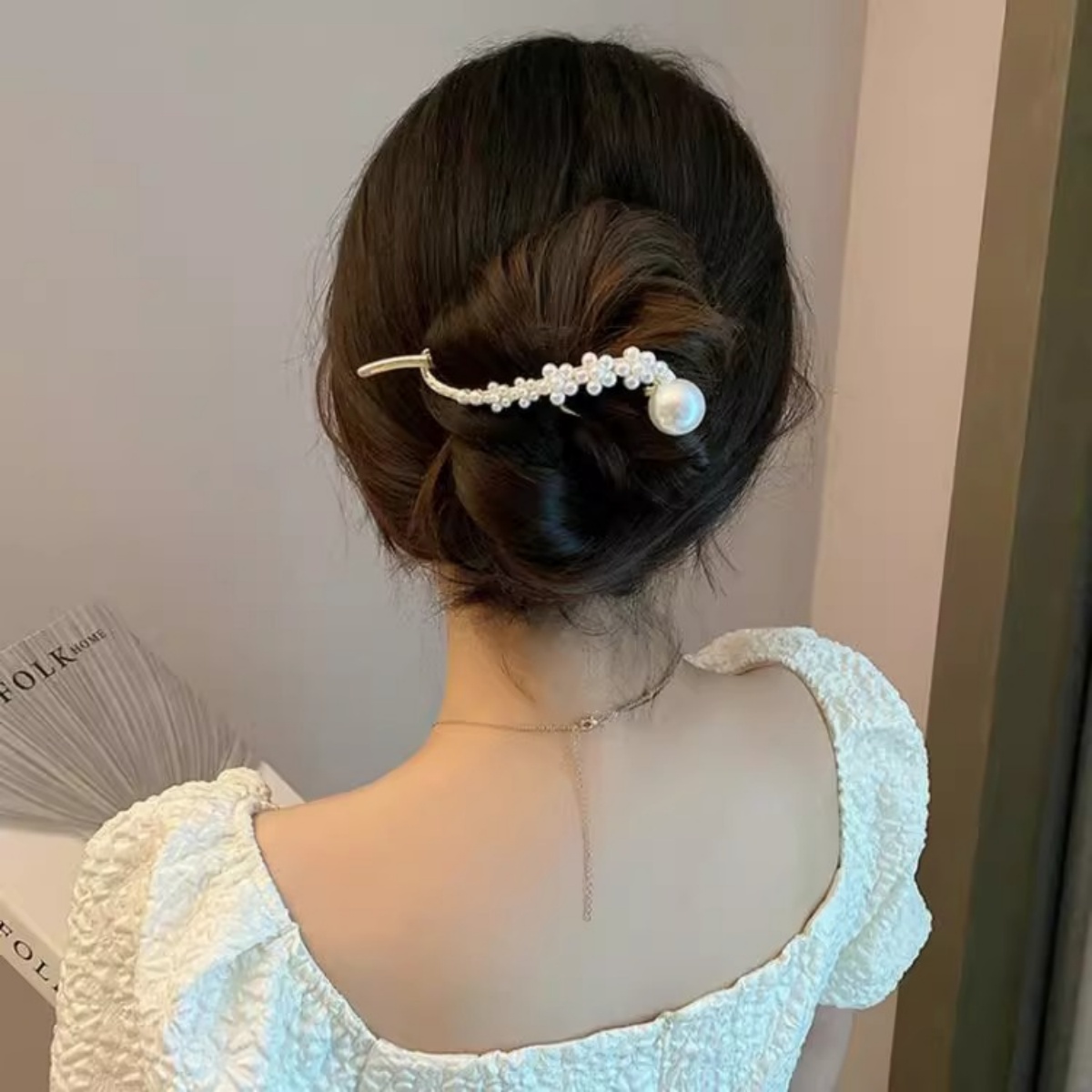 Elegant Glitter Pearl Hair Cli - Korean Lifestyle & Kids Boutique recension och pris