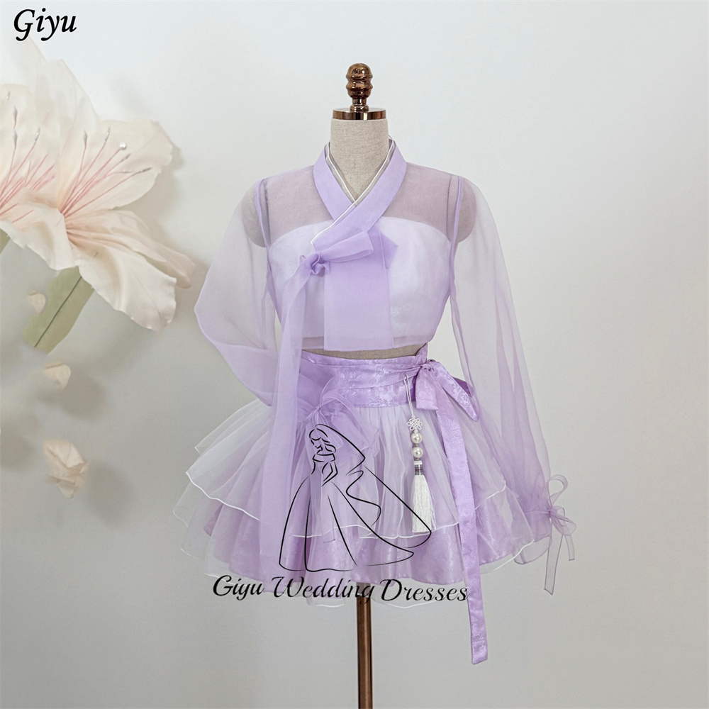 Giyu Purple Hanbok Mini Dress  - Korean Tea Set recension och pris