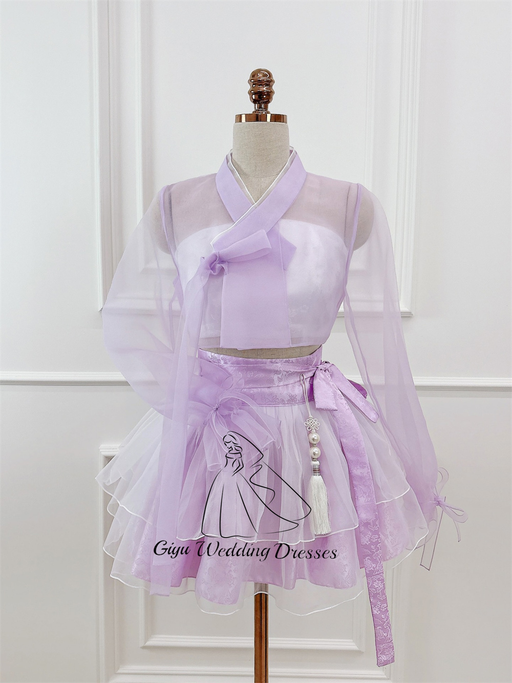 Giyu Purple Hanbok Mini Dress  - Korean Tea Set recension och pris