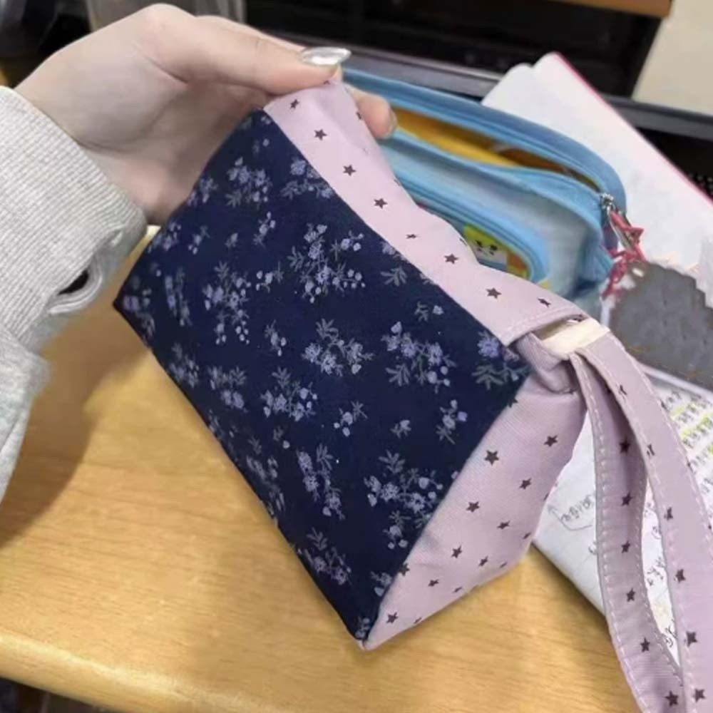 Purple Print Floral Makeup Bag - Korean Lifestyle & Kids Boutique recension och pris