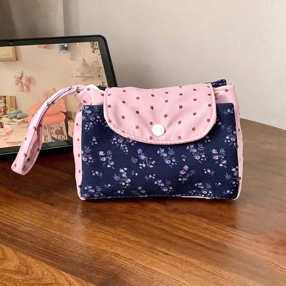 Purple Print Floral Makeup Bag - Korean Lifestyle & Kids Boutique recension och pris