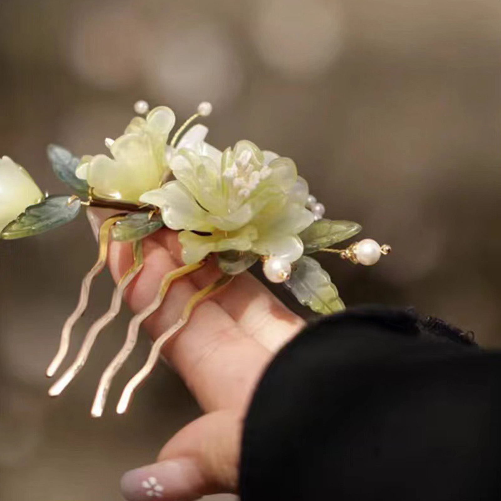Flower U-shaped Hairpin Chines - Hanbok Hair Pin recension och pris