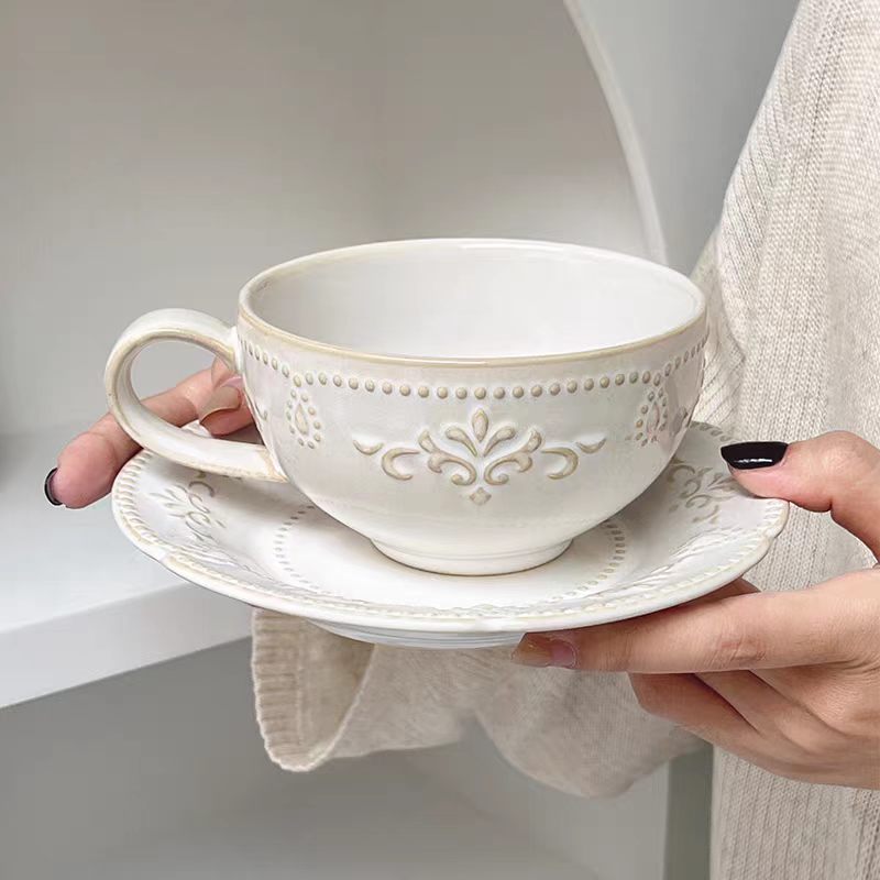 French Retro Relief Flower Cup - Korean Tea Set recension och pris