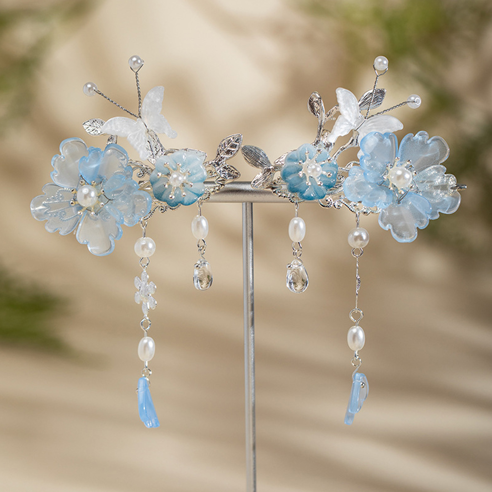 2pcs Romantic Blue Peony Hair  - Hanbok Hair Pin recension och pris