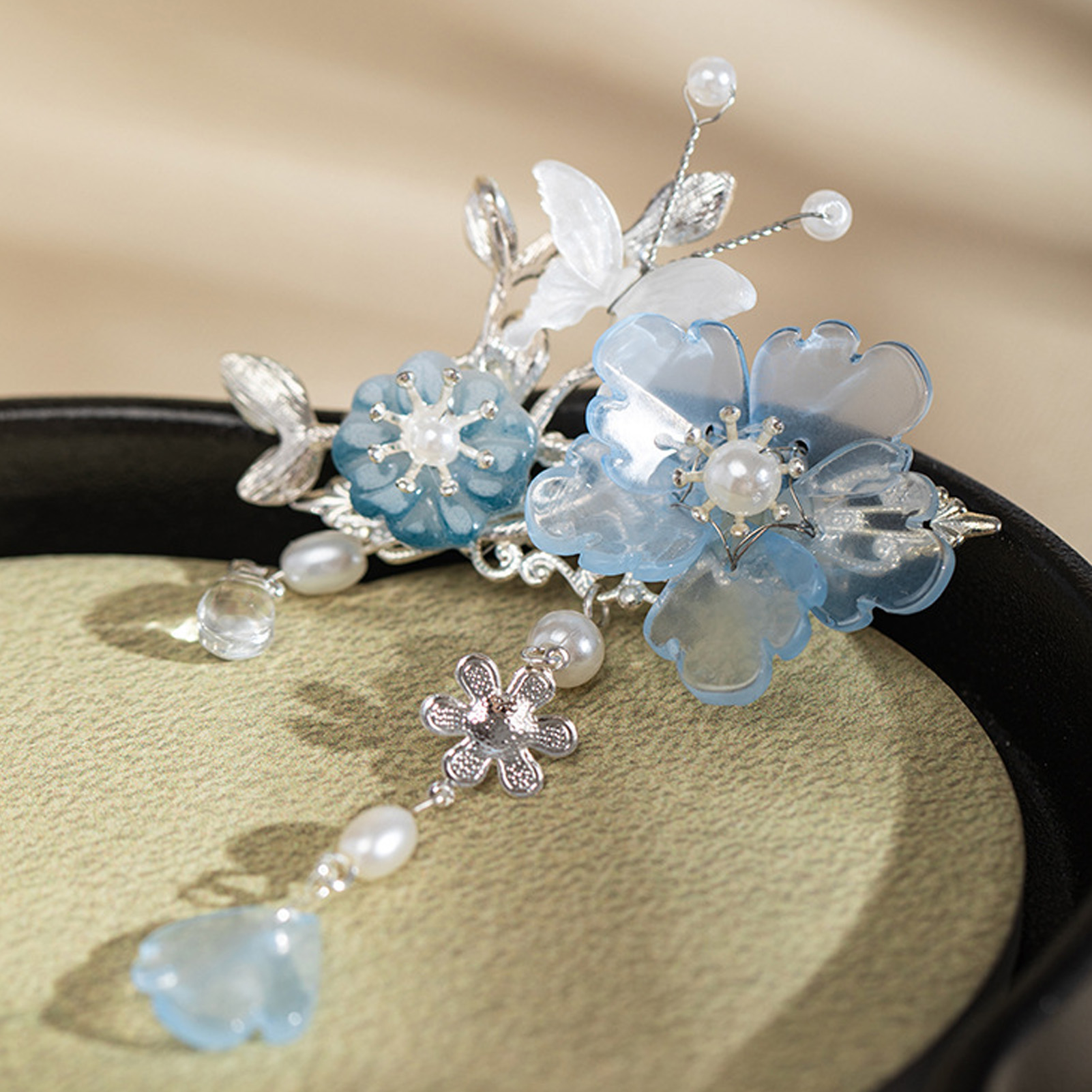2pcs Romantic Blue Peony Hair  - Hanbok Hair Pin recension och pris