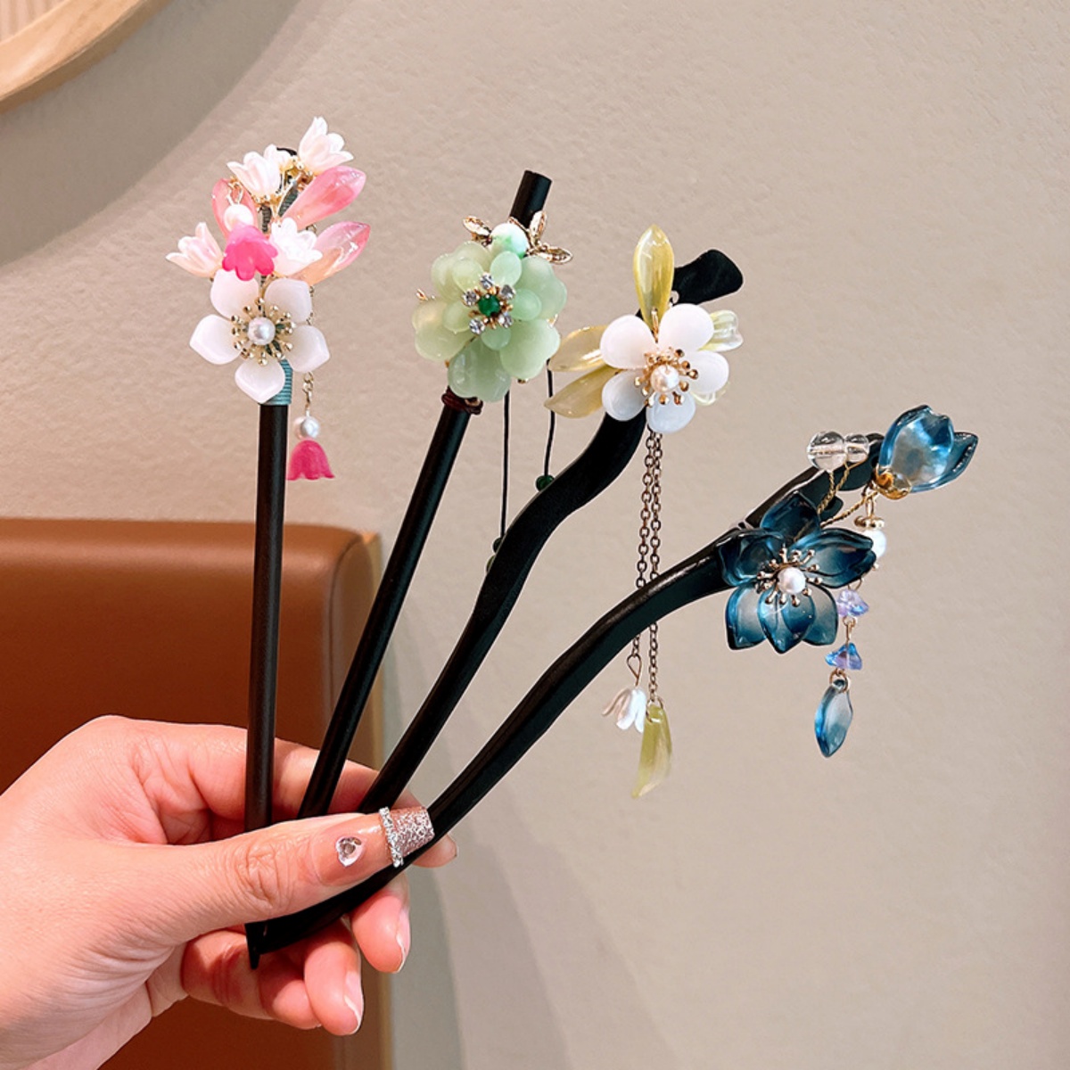 Exquisite Flower Tassel Wooden - Hanbok Hair Pin recension och pris