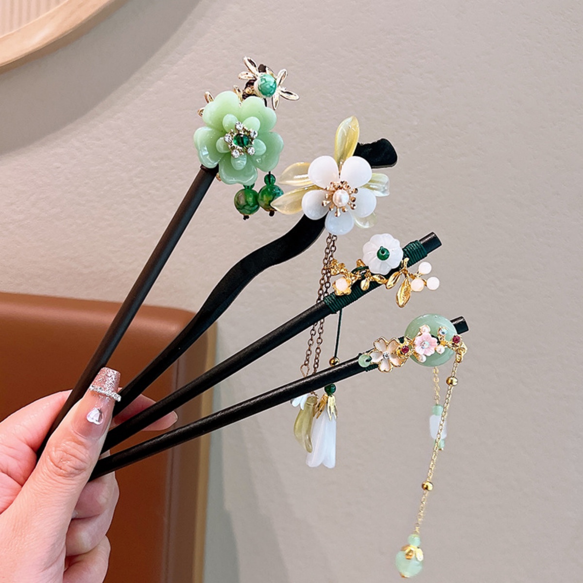 Exquisite Flower Tassel Wooden - Hanbok Hair Pin recension och pris